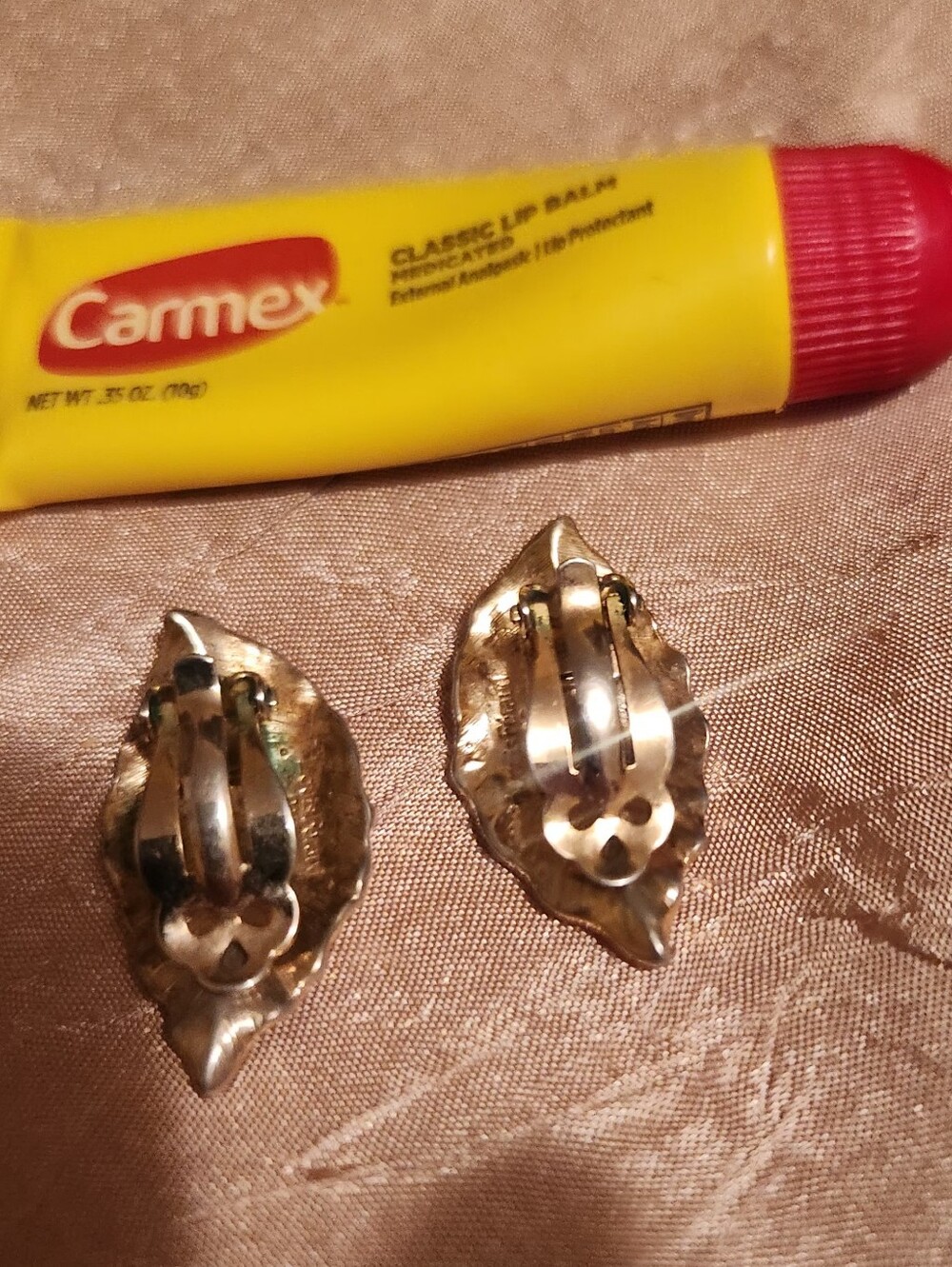 Gold Leaf Clip-On Earrings - Picture 4 of 4